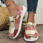 Plaid Charm Slip-On Shoes